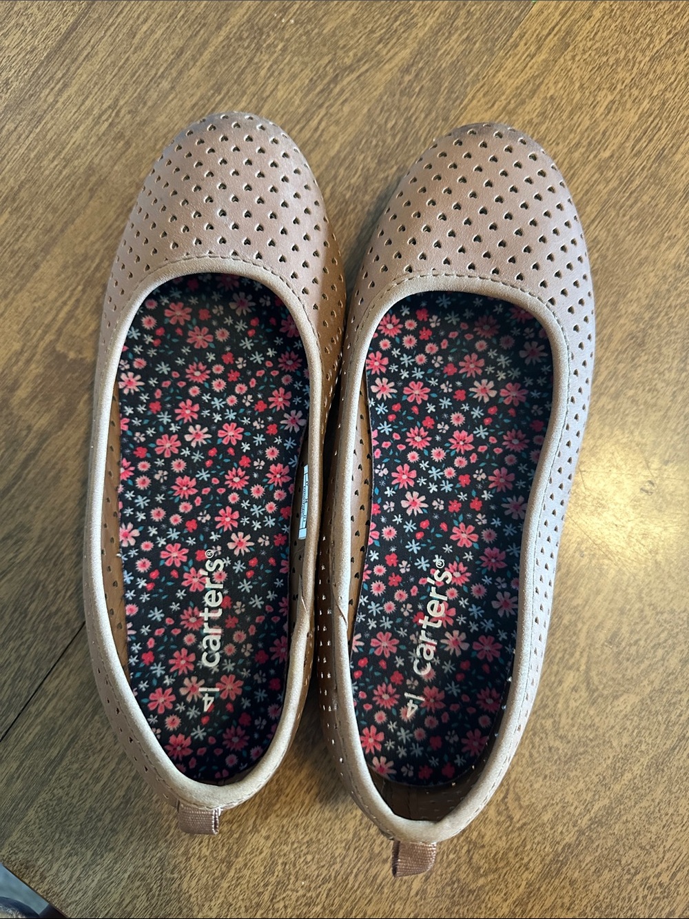 Carter's Pink-Tan Perforated Slip-On Ballet Flats